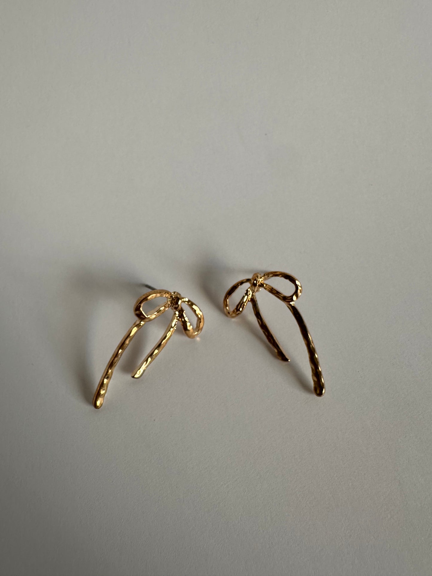 Textured Gold Ribbon Earrings