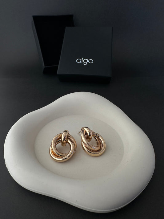 Elegant Double Hoop Earrings (Gold)