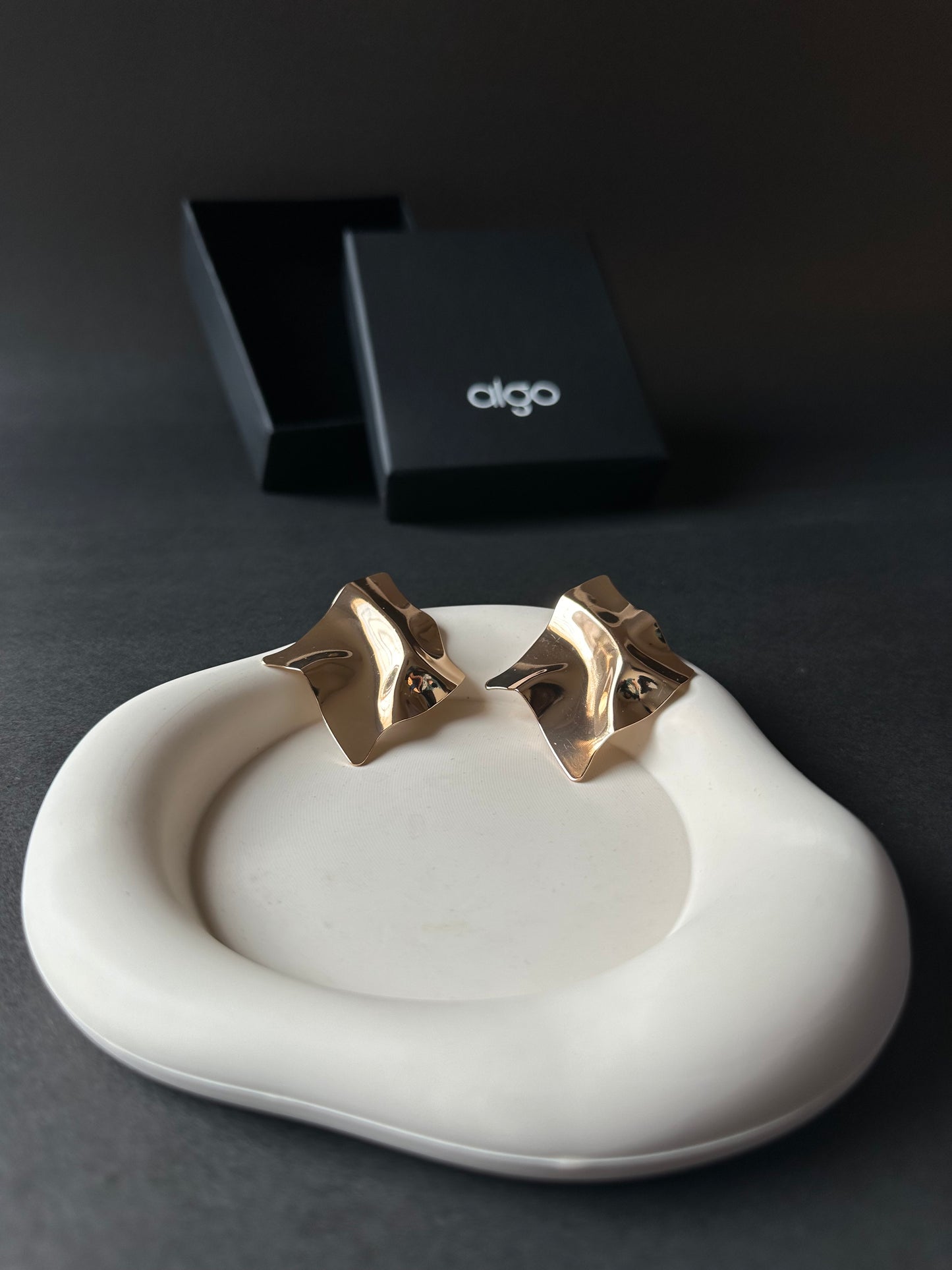 Modern Sculpted Earrings (Gold)