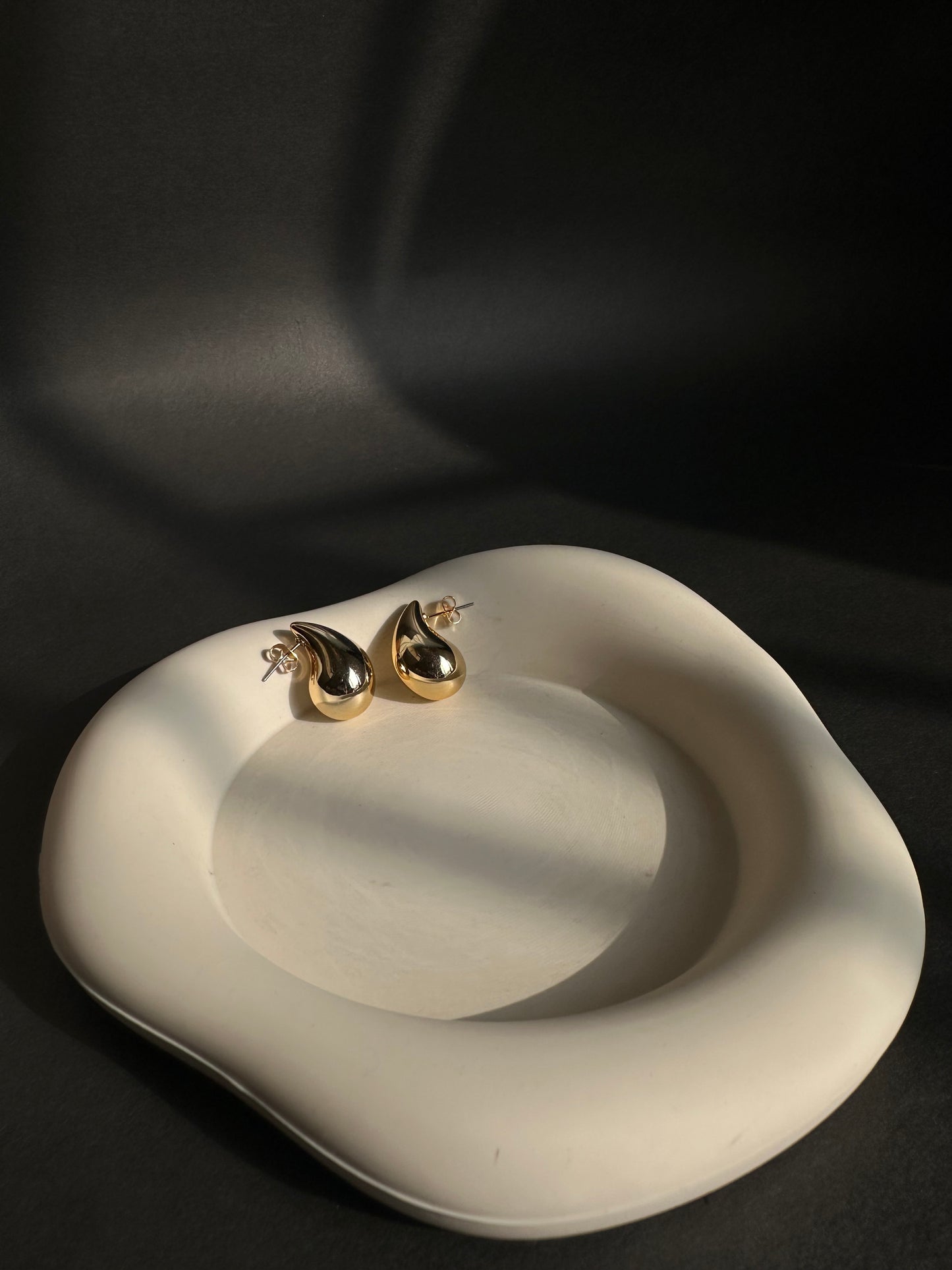 Molten Teardrop Earrings in Gold