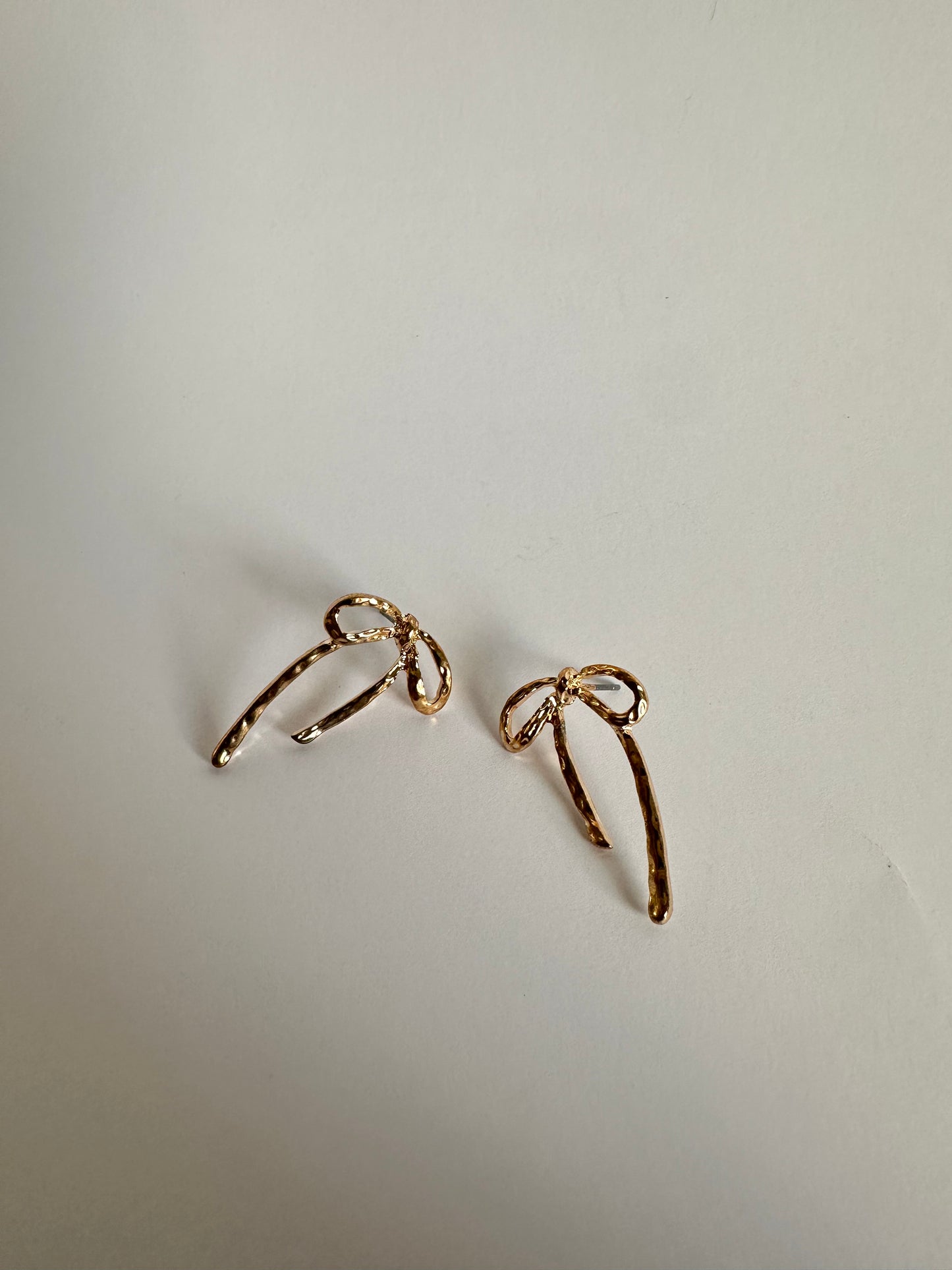 Textured Gold Ribbon Earrings