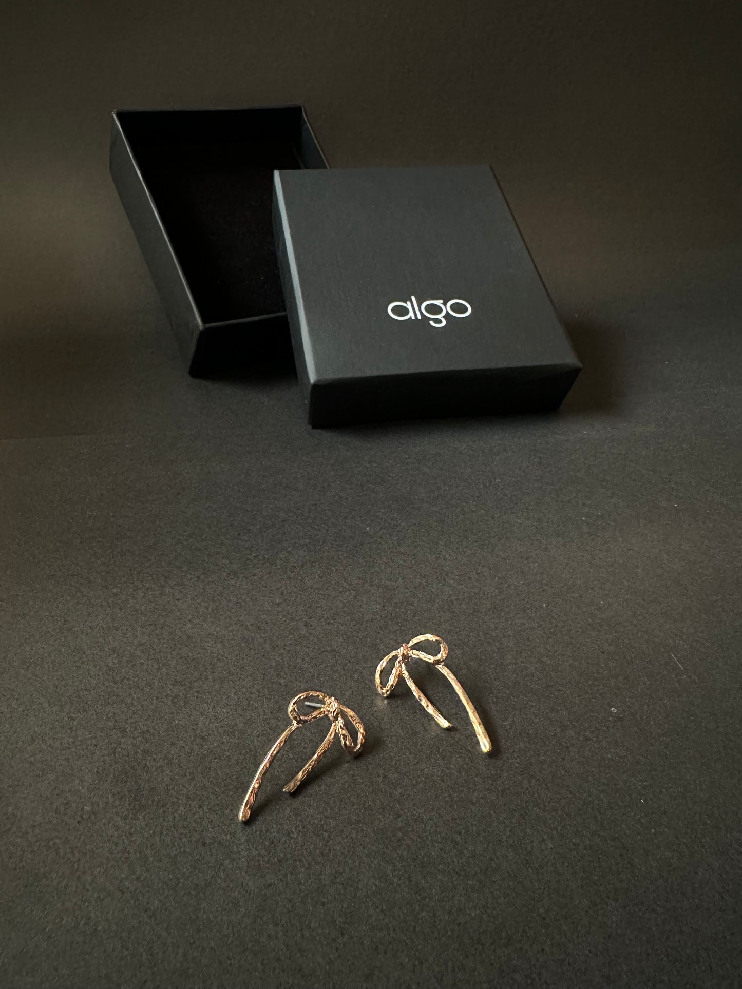 Textured Gold Ribbon Earrings