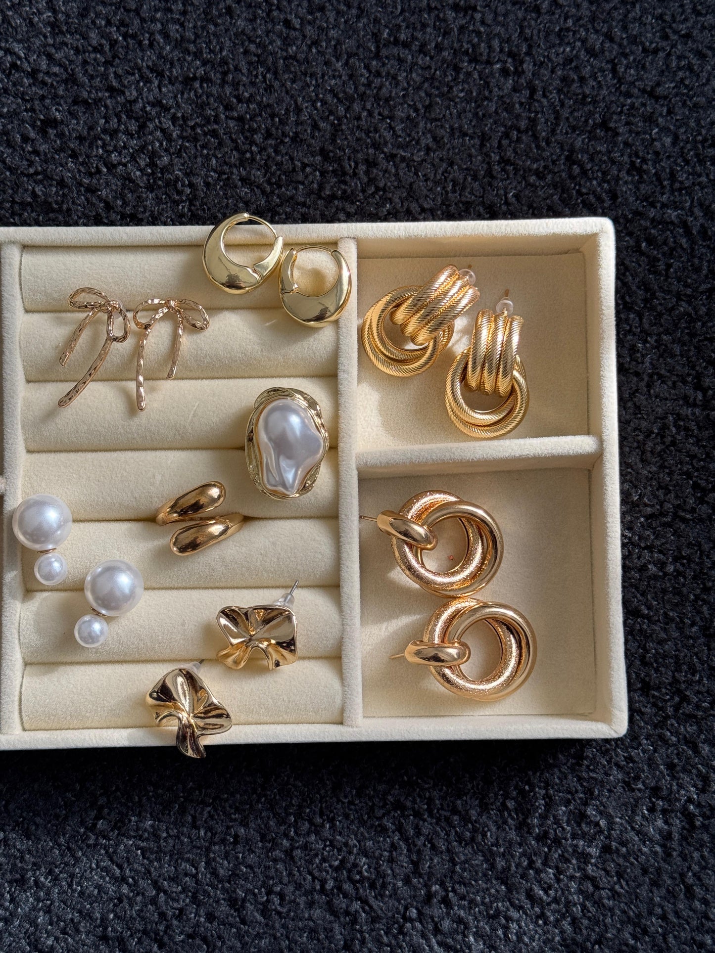 Textured Gold Ribbon Earrings