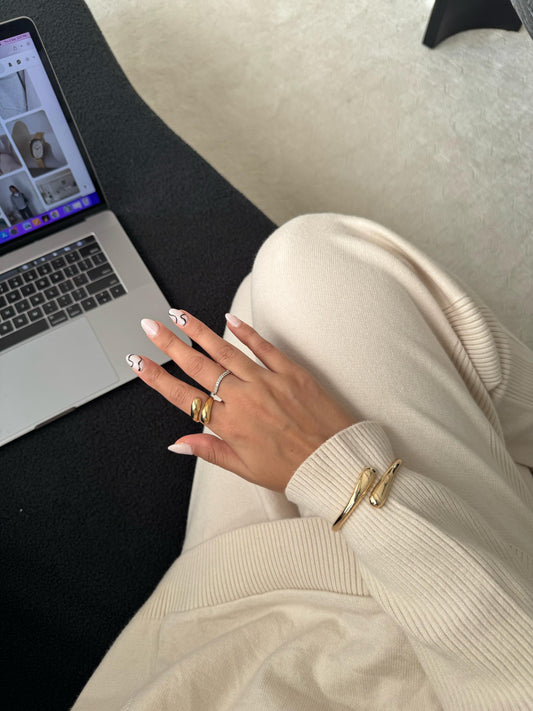 Overlap Gold Ring
