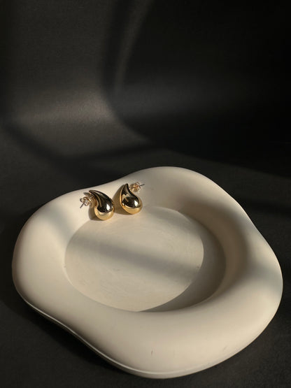 Molten Teardrop Earrings in Gold