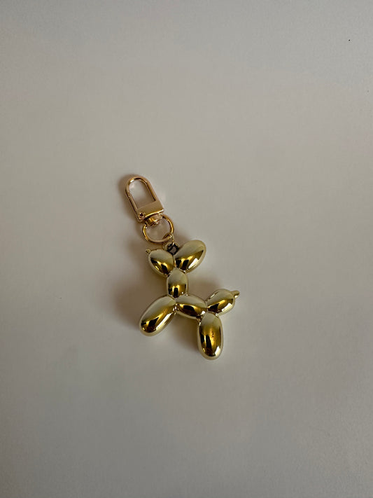 Gold Balloon Dog Keychain